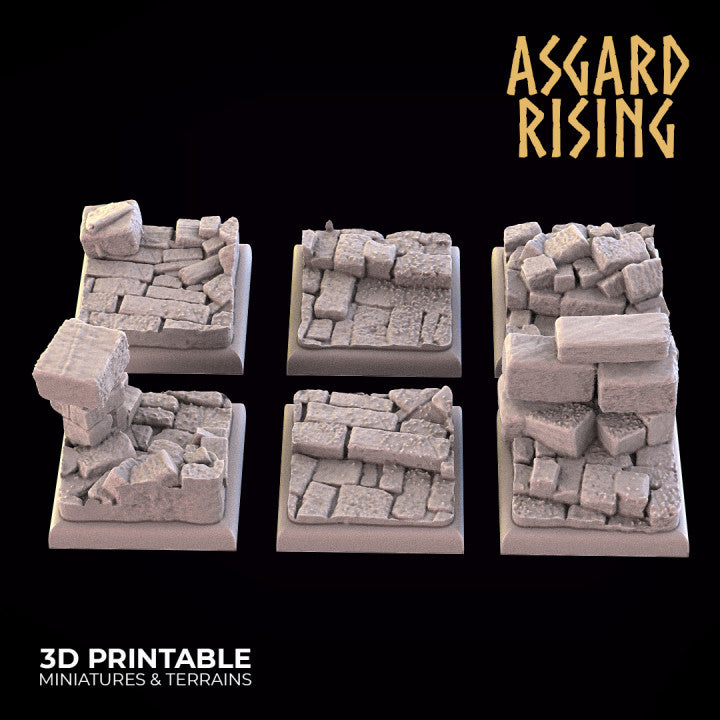 Ruins - Square Wargame Bases Selection