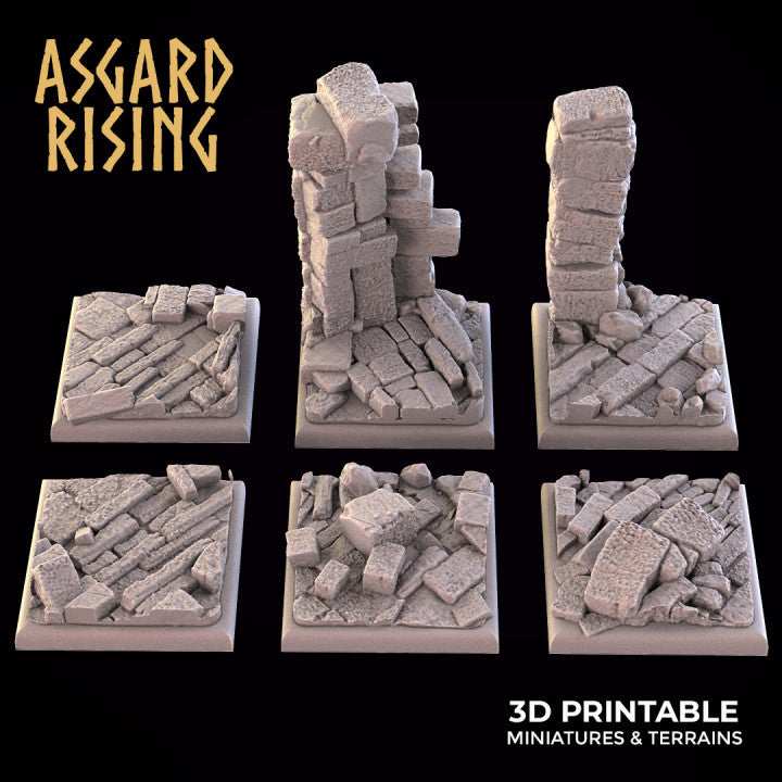 Ruins - Square Wargame Bases Selection