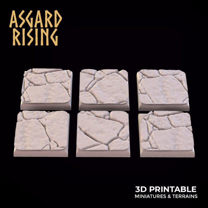 Stone Floor - Set of Square & Rectangle Wargame Bases