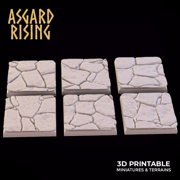 Stone Floor - Set of Square & Rectangle Wargame Bases