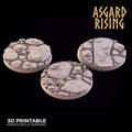 Rock Path - 3x 40mm Round Wargame Base