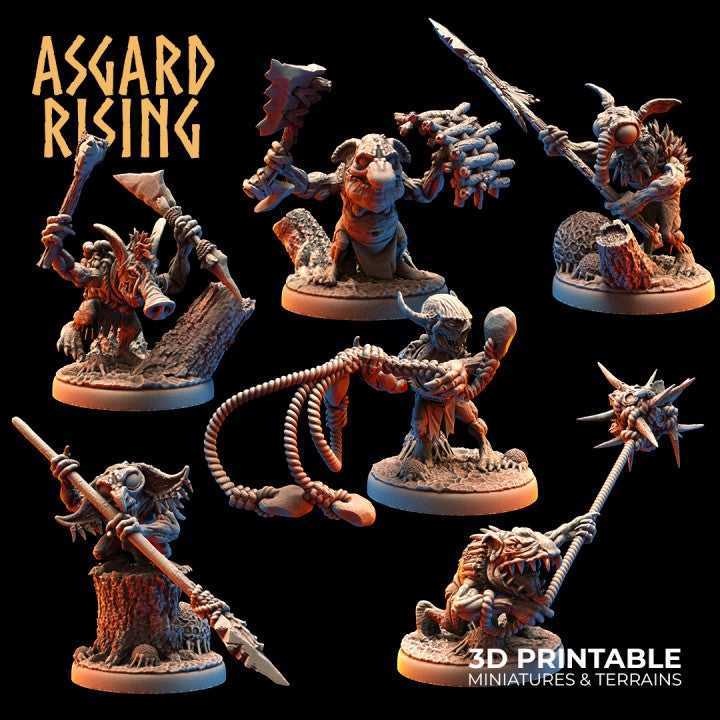 Forest Tribe Goblins – Modular Squad (Infested Ground Bases) - War Printer Workshop