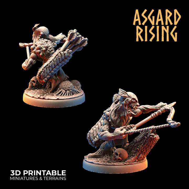 Forest Tribe Goblin Sharpshooters – Modular Squad (Infested Ground Bases) - War Printer Workshop
