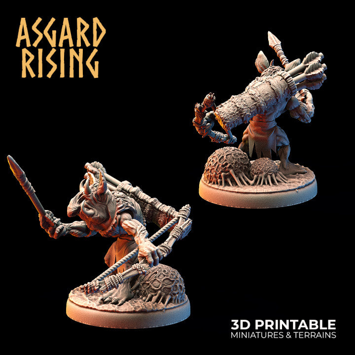 Forest Tribe Goblin Sharpshooters – Modular Squad (Infested Ground Bases) - War Printer Workshop