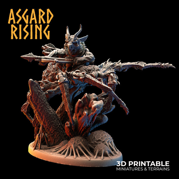 Goblin Riders on Spiders – Modular Cavalry Squad (60x35mm Infested Ground Bases) - War Printer Workshop