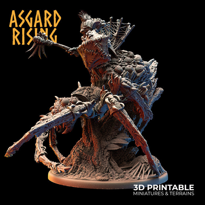 Goblin Chieftain on Nightmare Spider – 60mm Infested Ground Base - War Printer Workshop