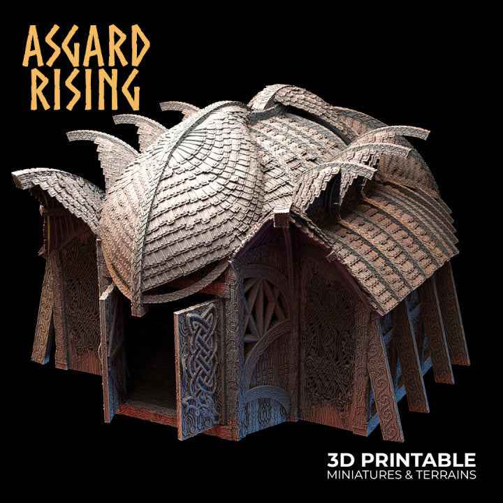Viking Throne Room Terrain Set – Modular Building with Detachable Roof