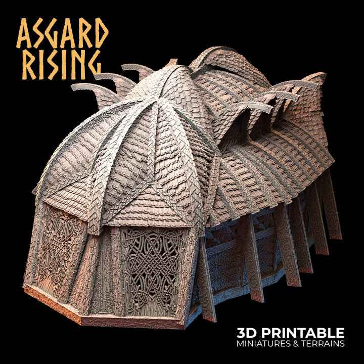 Viking Throne Room Terrain Set – Modular Building with Detachable Roof