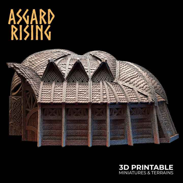 Viking Throne Room Terrain Set – Modular Building with Detachable Roof