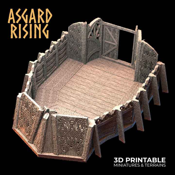 Viking Throne Room Terrain Set – Modular Building with Detachable Roof