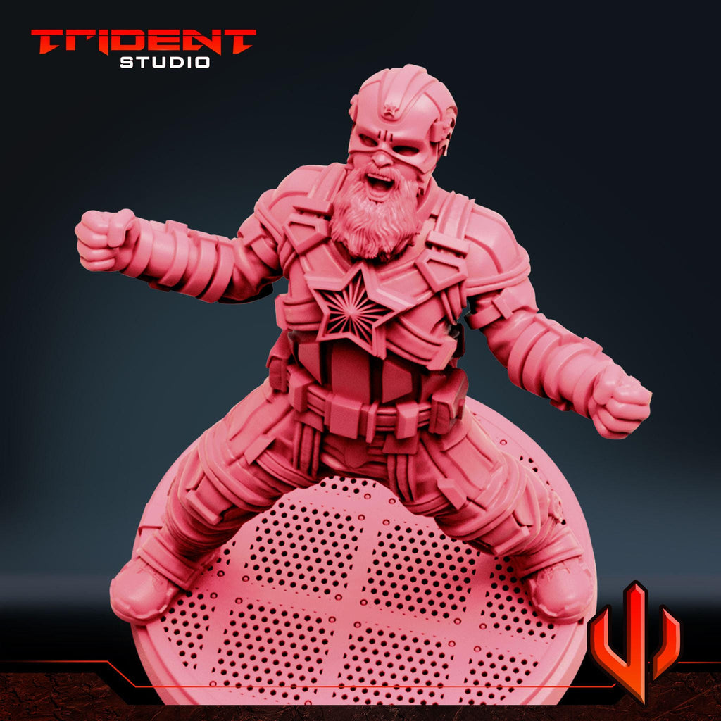 Red Guardian no Sheild (Fan art sculpted by Trident Studio) (Crisis Protocol Proxy/Alternative)