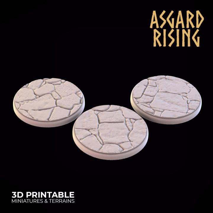 Stone Floor - Set of Round Wargame Bases - Asgard Rising