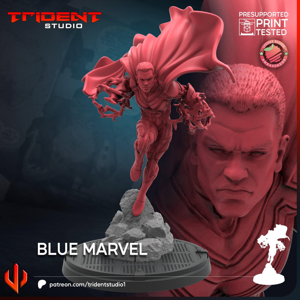 Blue Marvel (Fan art sculpted by Trident Studio) (Crisis Protocol Proxy/Alternative)