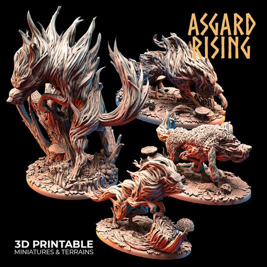 Wraith Wolves Warband 28mm 32mm, Miniatures for Wargames, D&D, Saga, RPG, Shieldwall Infantry Tabletop Figures
