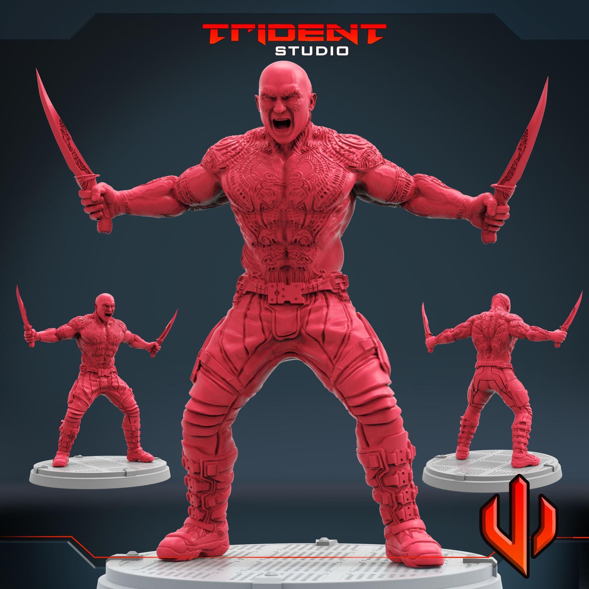 Drax the Destroyer B (Fan art sculpted by Trident Studio) (Crisis Protocol Proxy/Alternative)