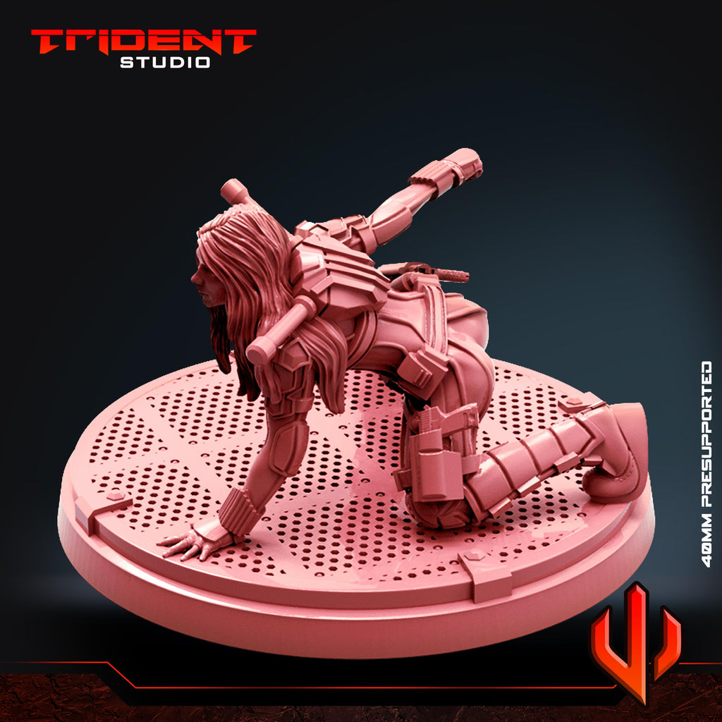 Black Widow A (Fan art sculpted by Trident Studio) (Crisis Protocol Proxy/Alternative)