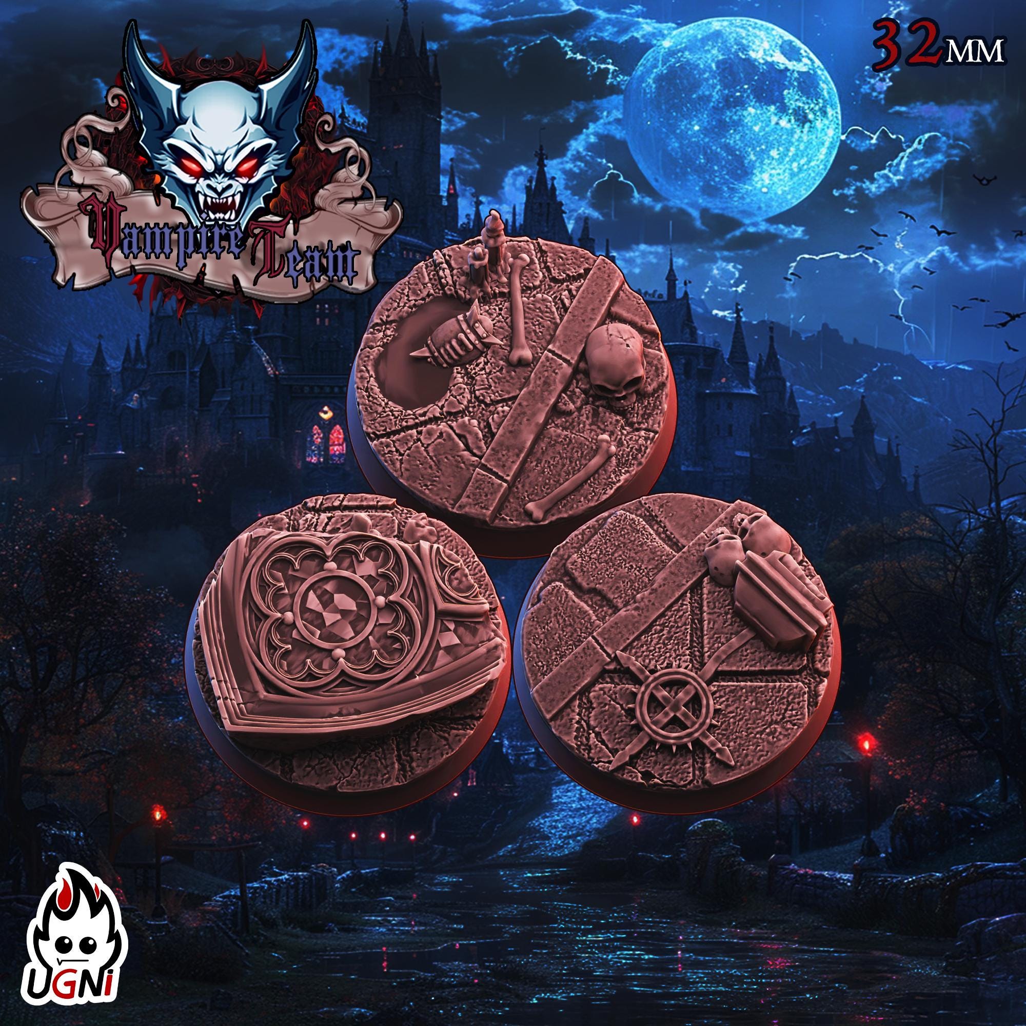 Vampire Style Bases - UGNI Vampire Team - Fantasy Football - UGNI Miniatures
