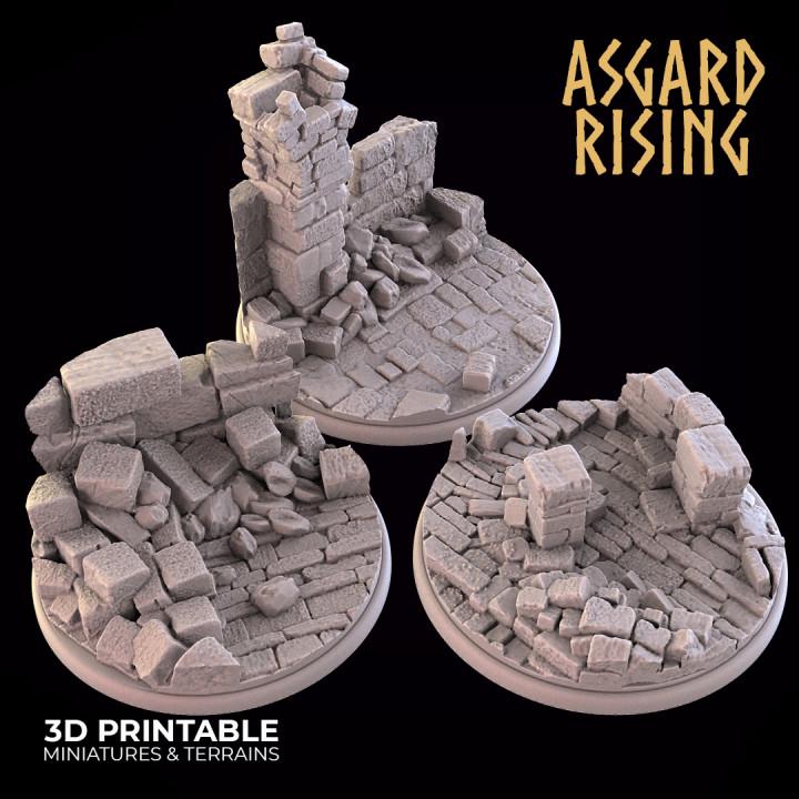 Ruins - Round Wargame Bases Selection - Asgard Rising