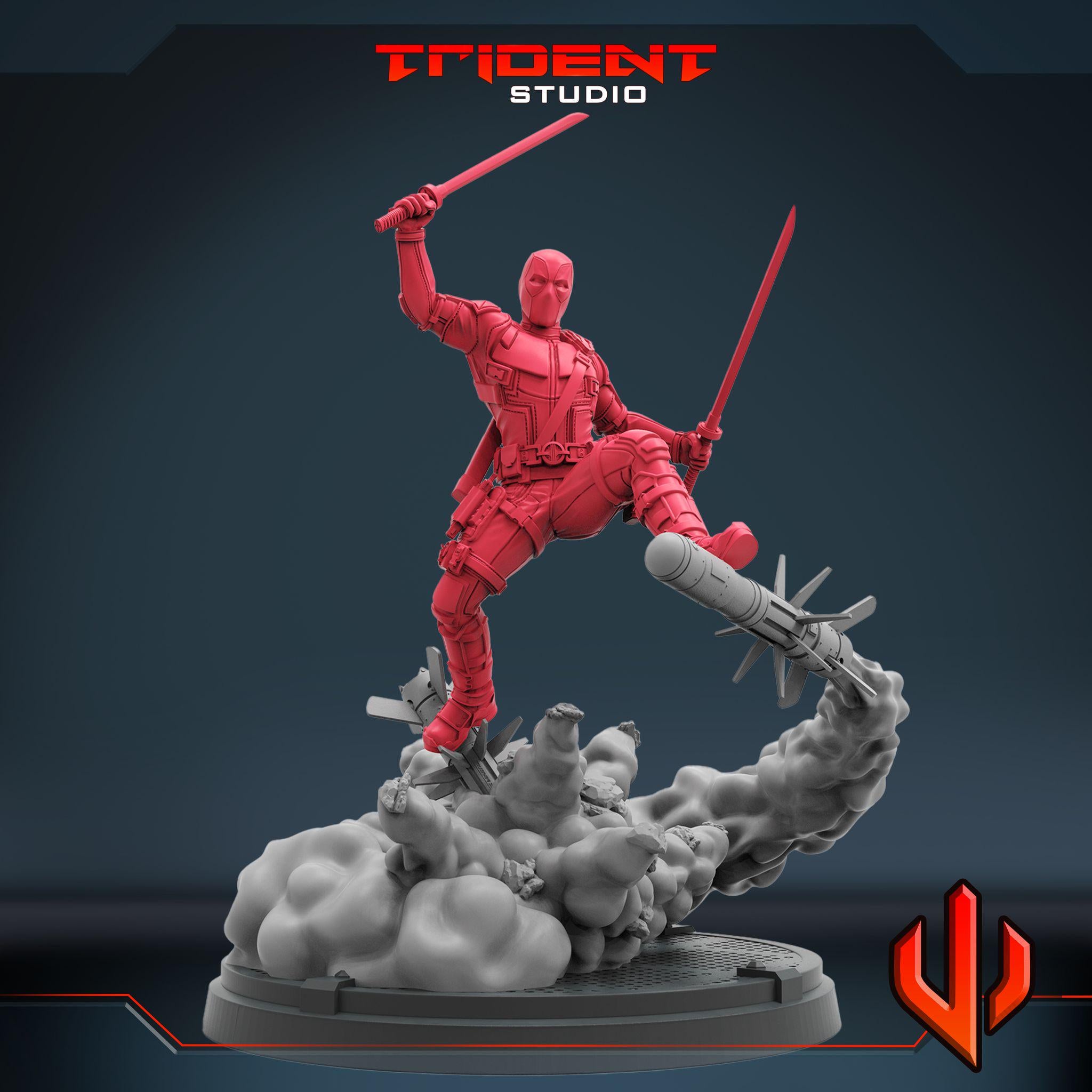 Deadpool (Fan art sculpted by Trident Studio) (Crisis Protocol Proxy/Alternative)