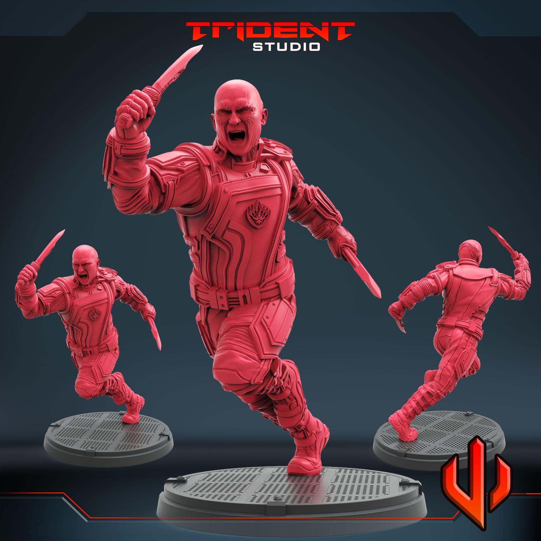 Drax the Destroyer A (Fan art sculpted by Trident Studio) (Crisis Protocol Proxy/Alternative)