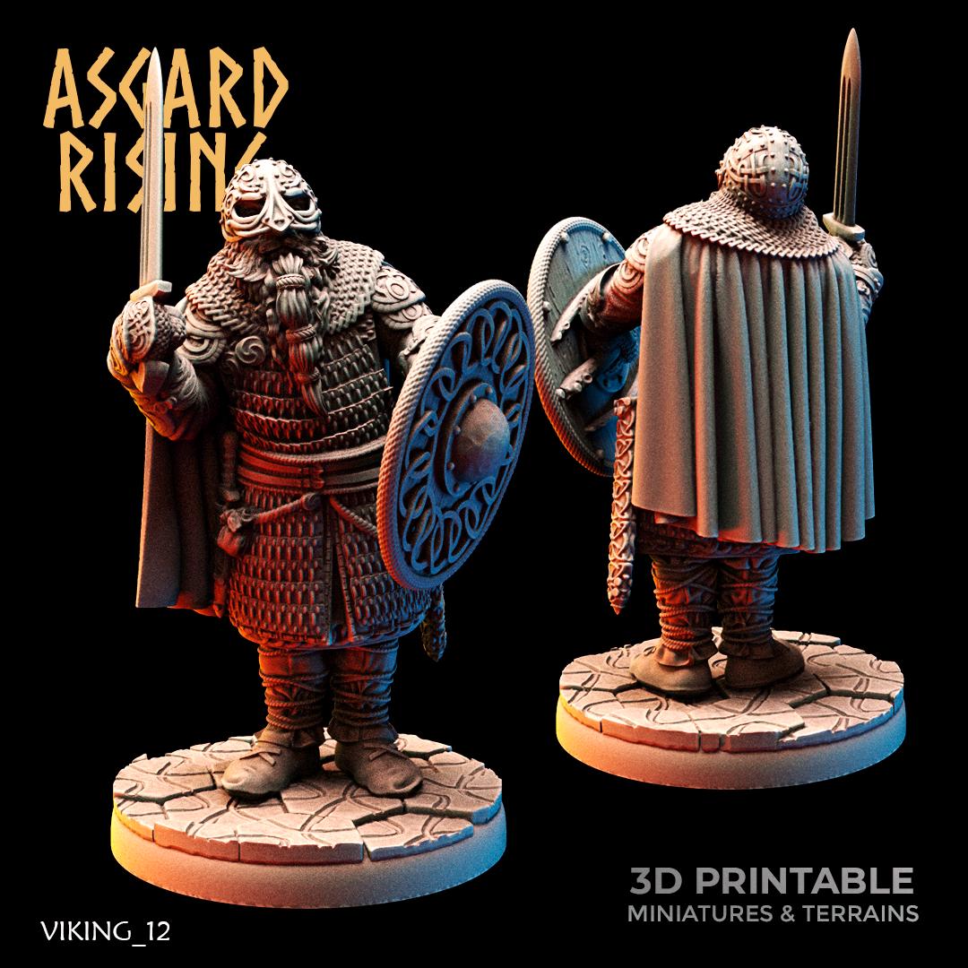 Viking Huscarls Warband 28mm 32mm Miniatures for Wargames, D&D, Saga, RPG, Shieldwall Infantry Tabletop Figures