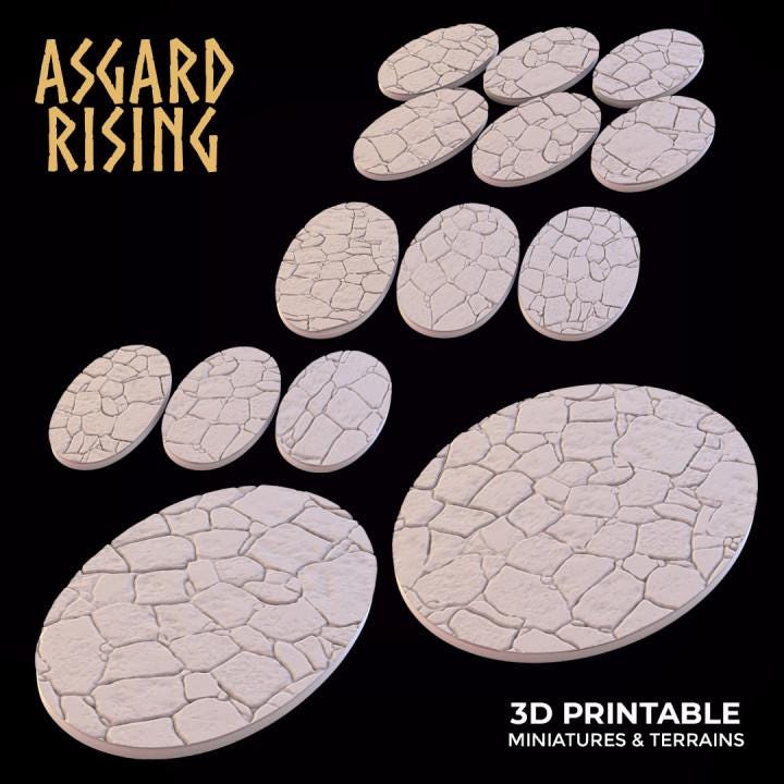 Stone Floor - Set of Oval Wargame Bases - Asgard Rising