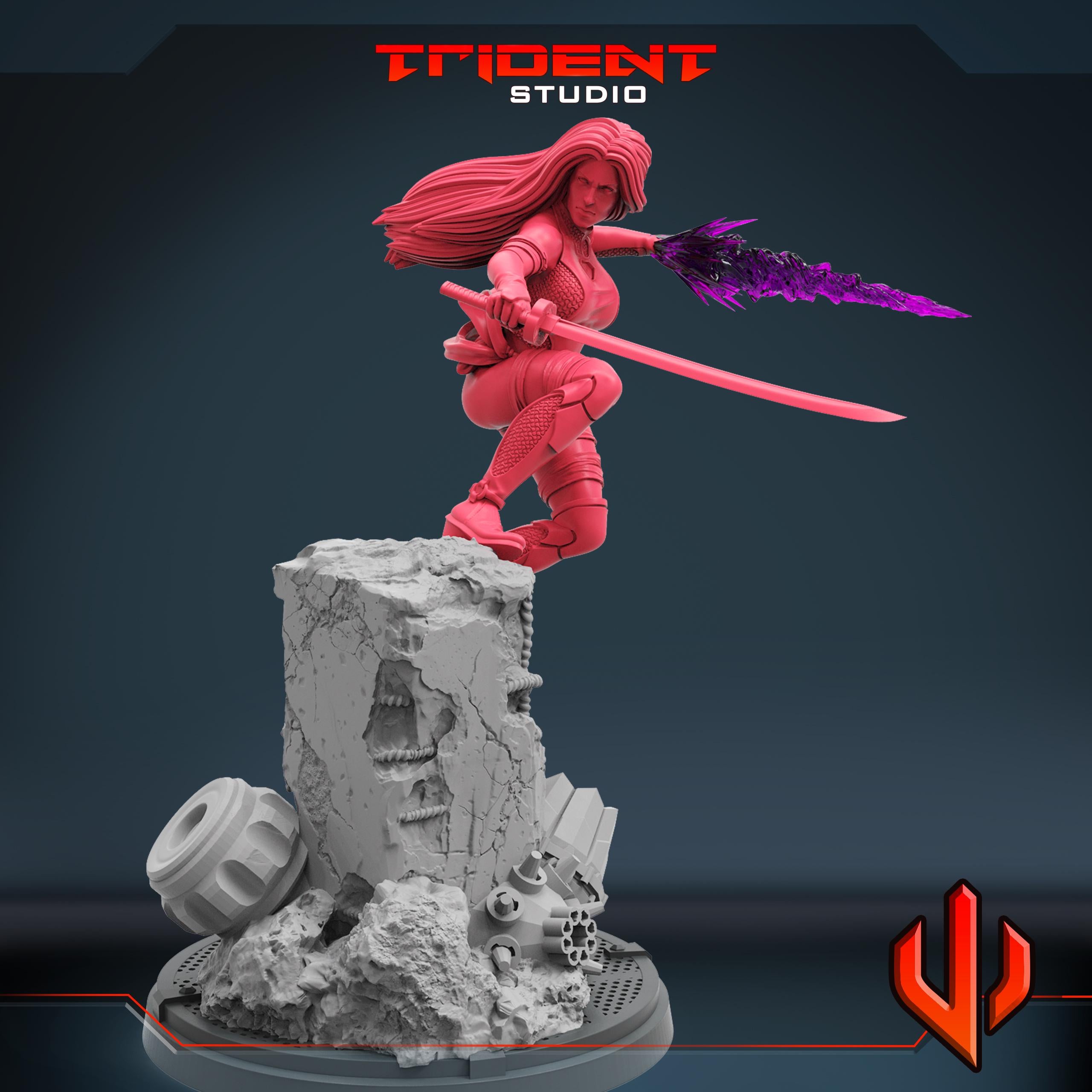 Psylocke B (Fan art sculpted by Trident Studio) (Crisis Protocol Proxy/Alternative)