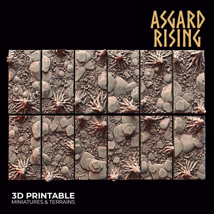 Roadside - 12x 50x25mm Rectangle Wargame Base - Asgard Rising