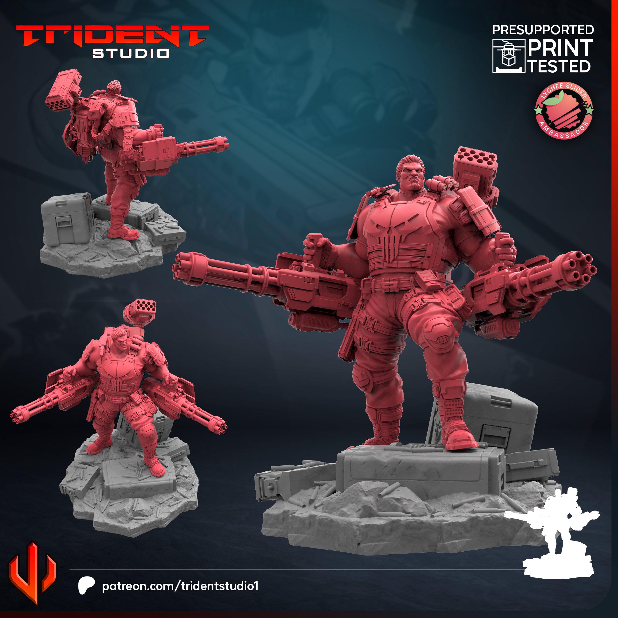 Punisher Rivals (Fan art sculpted by Trident Studio) (Crisis Protocol Proxy/Alternative)