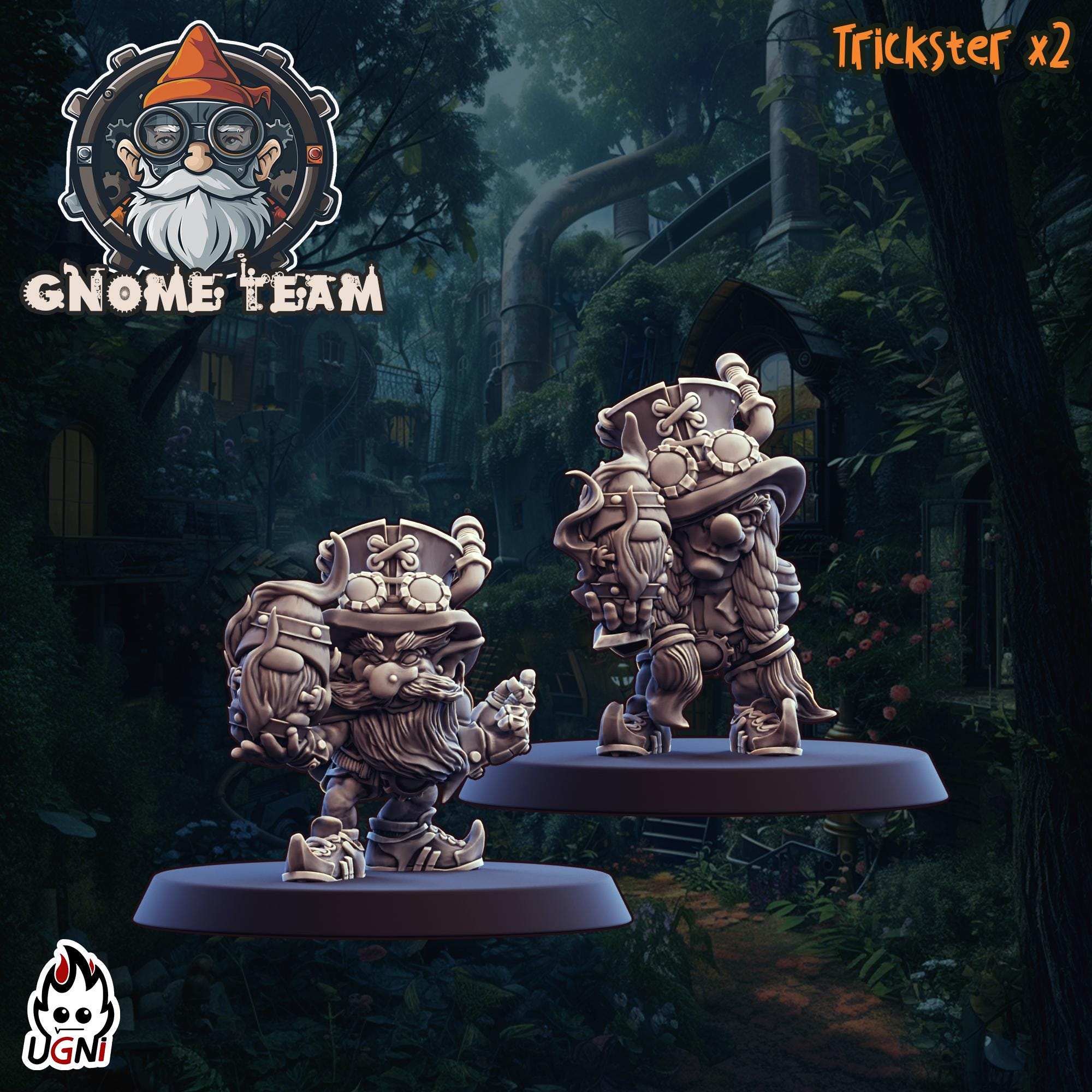 Gnome Team - Steampunk Style - Fantasy Football Team - UGNI Miniatures