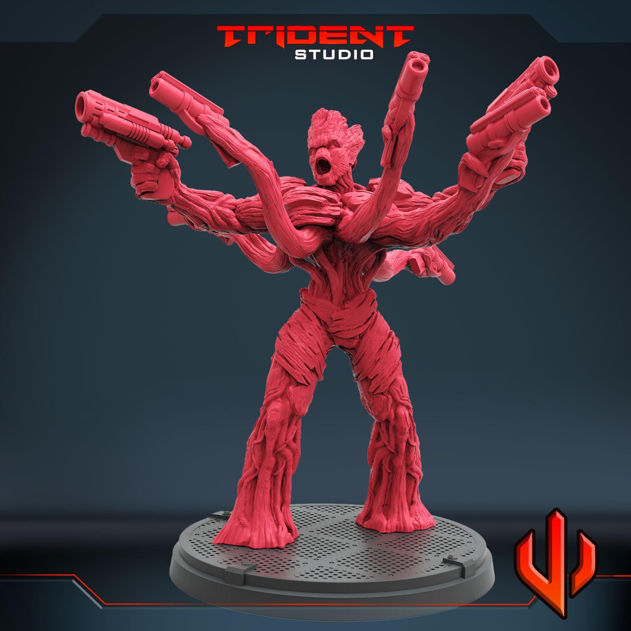 Muscle Gunner Groot (Fan art sculpted by Trident Studio) (Crisis Protocol Proxy/Alternative)