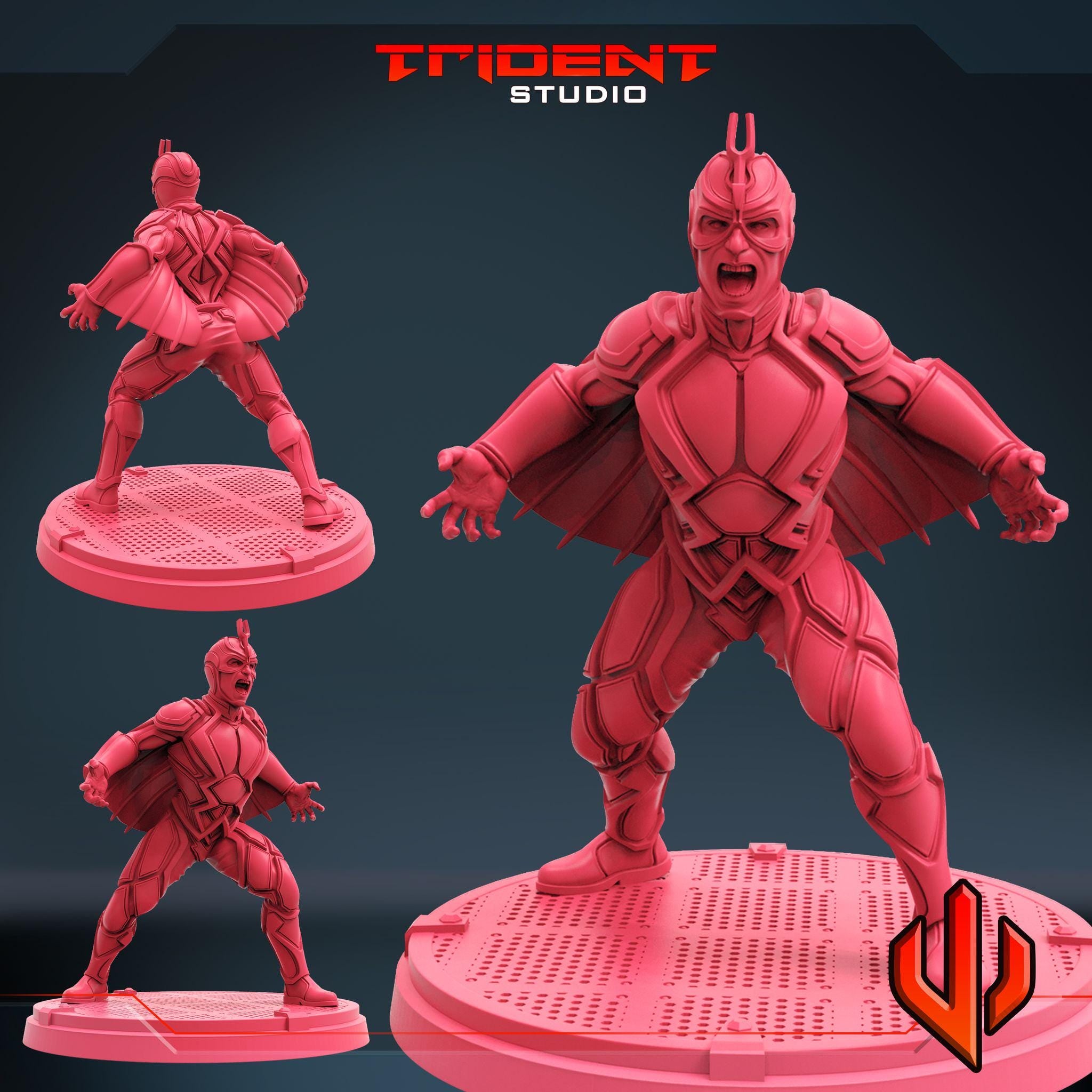 Black Bolt B (Fan art sculpted by Trident Studio) (Crisis Protocol Proxy/Alternative)