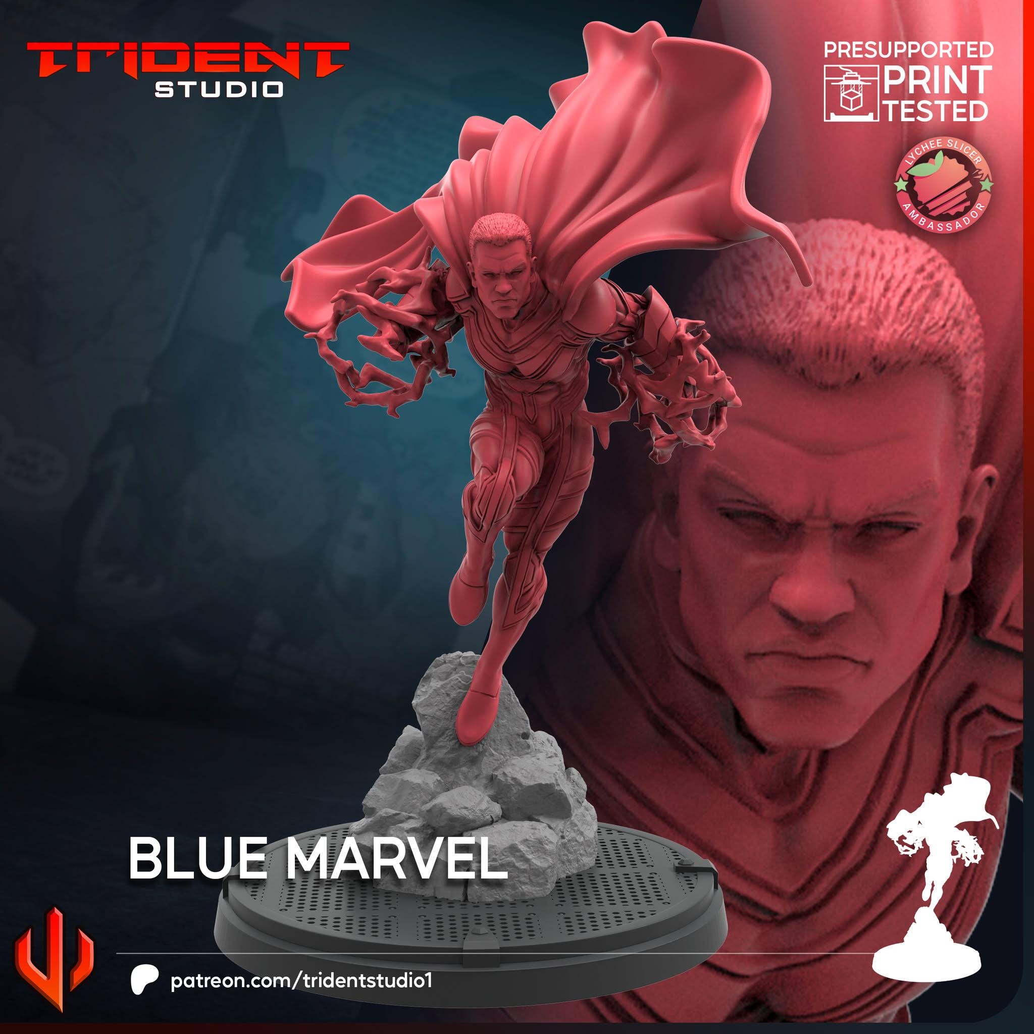 Blue Marvel (Fan art sculpted by Trident Studio) (Crisis Protocol Proxy/Alternative)