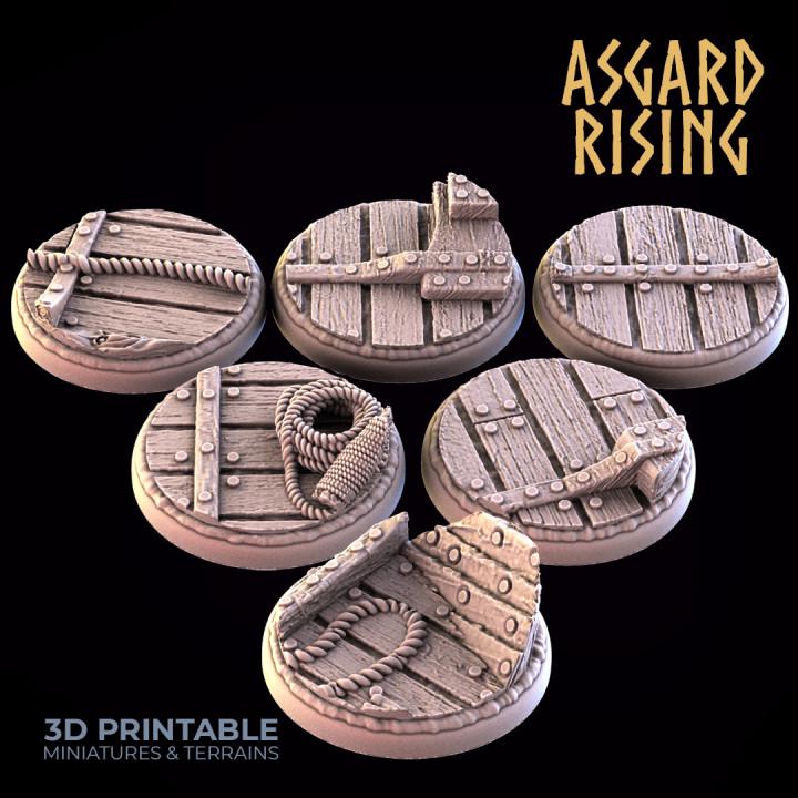 Ship Deck -  6x 25mm/28mm/32mm Round Wargame Base - Asgard Rising