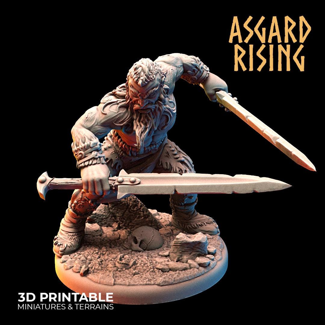 Viking Berserkers Warband 28mm 32mm, Miniatures for Wargames, D&D, Saga, RPG, Shieldwall Infantry Tabletop Figures