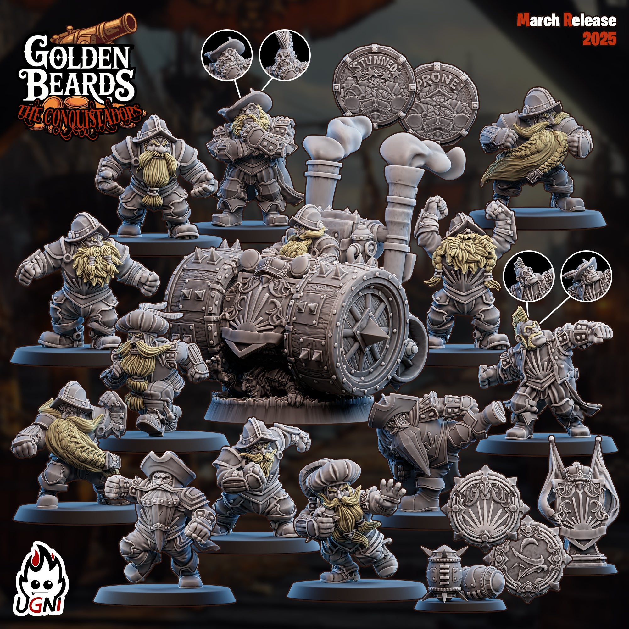 Golden Beards – (Dwarfs in Conquistador Style)