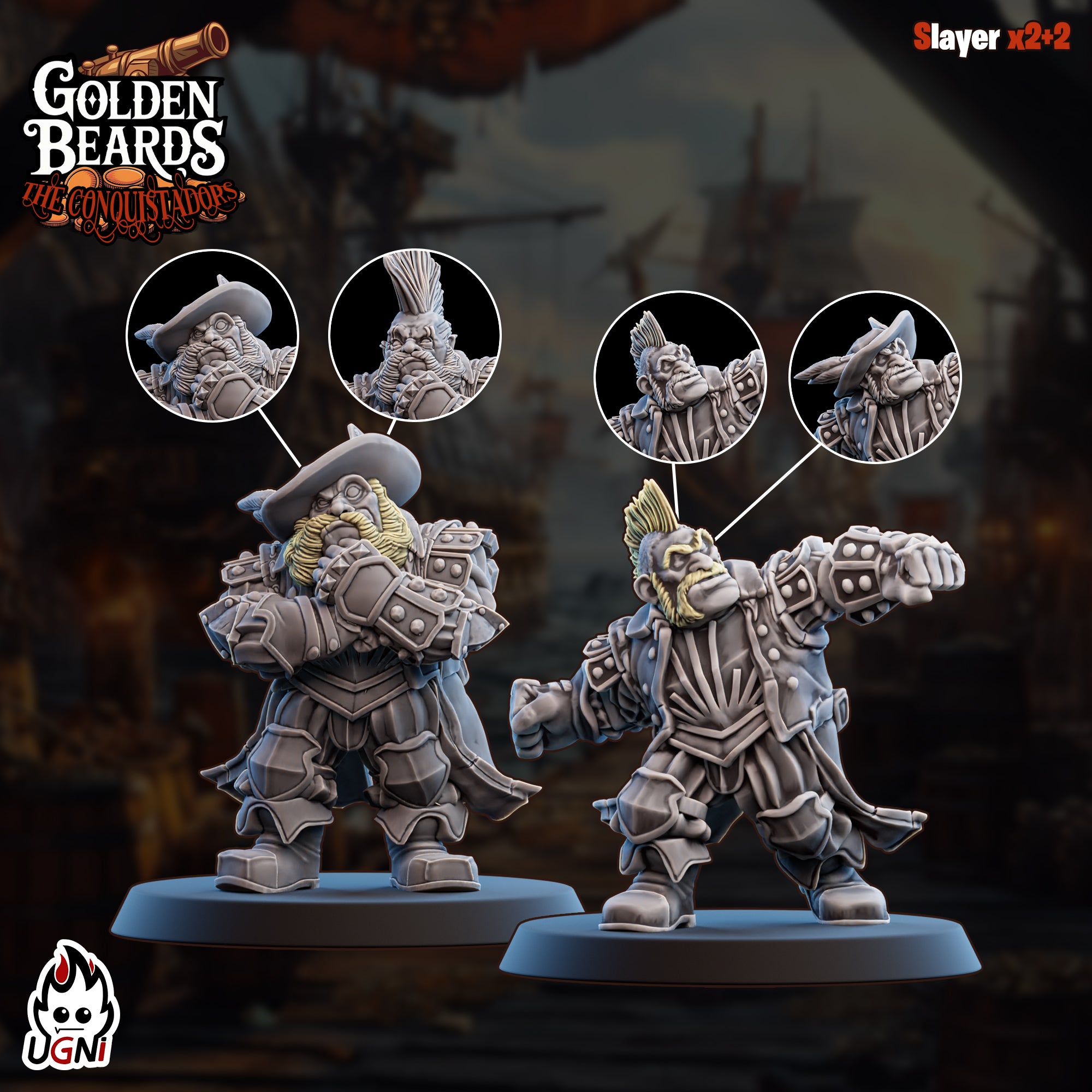 Golden Beards – (Dwarfs in Conquistador Style)