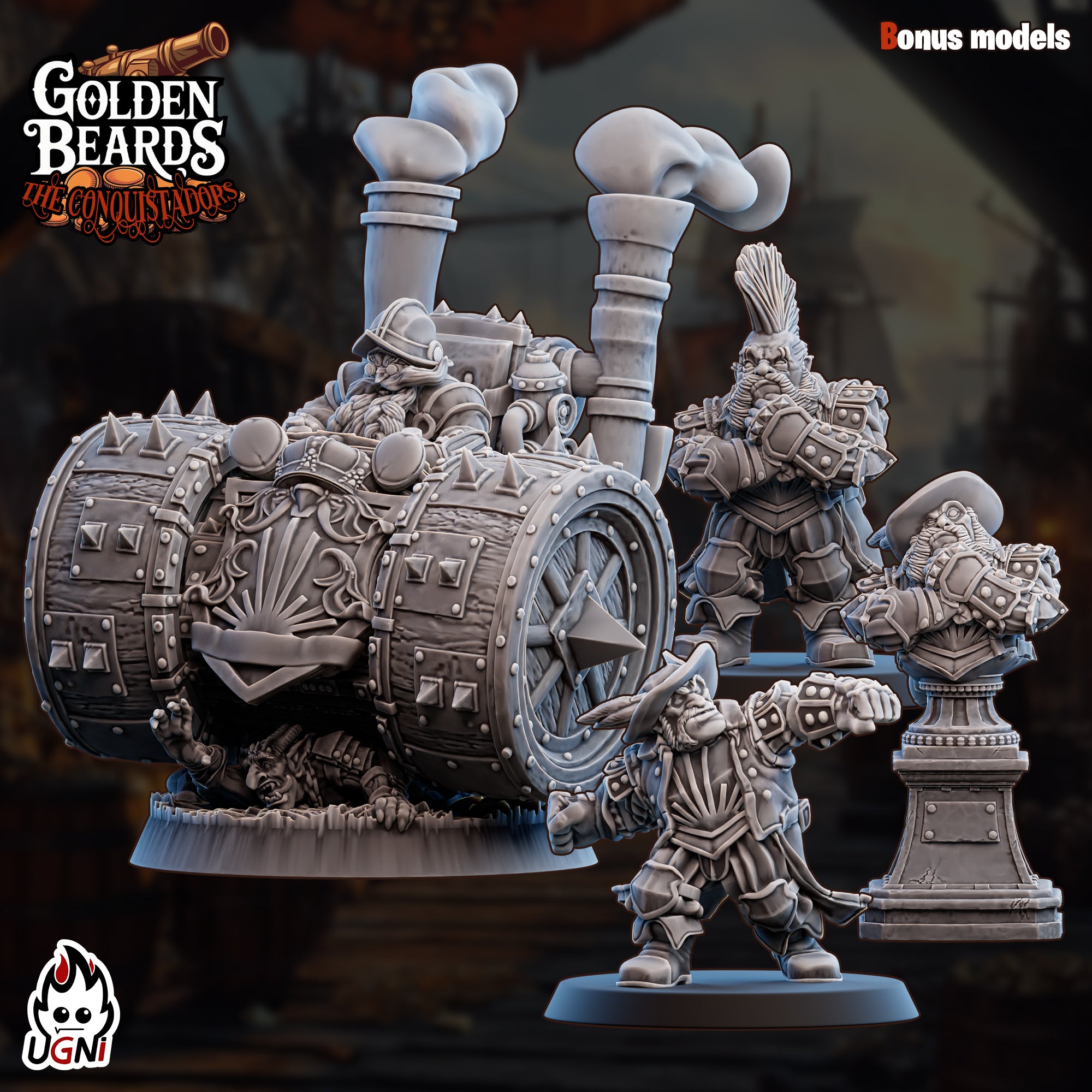 Golden Beards – (Dwarfs in Conquistador Style)