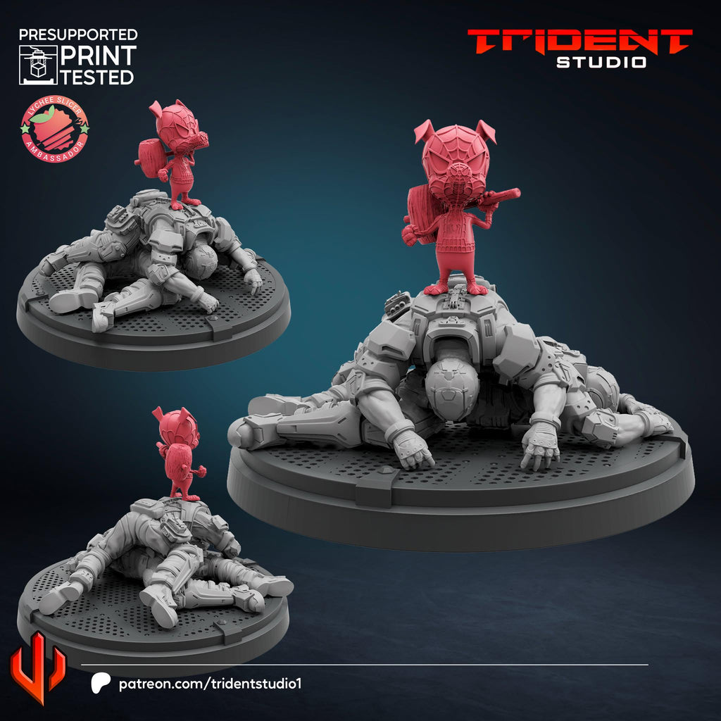 Spider-ham (Fan art sculpted by Trident Studio) (Crisis Protocol Proxy/Alternative)