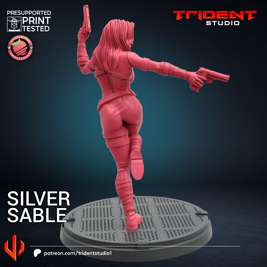 Silver Sable (Fan art sculpted by Trident Studio) (Crisis Protocol Proxy/Alternative)