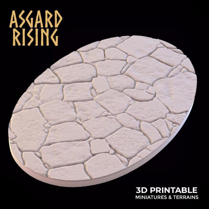 Stone Floor - Set of Oval Wargame Bases - Asgard Rising