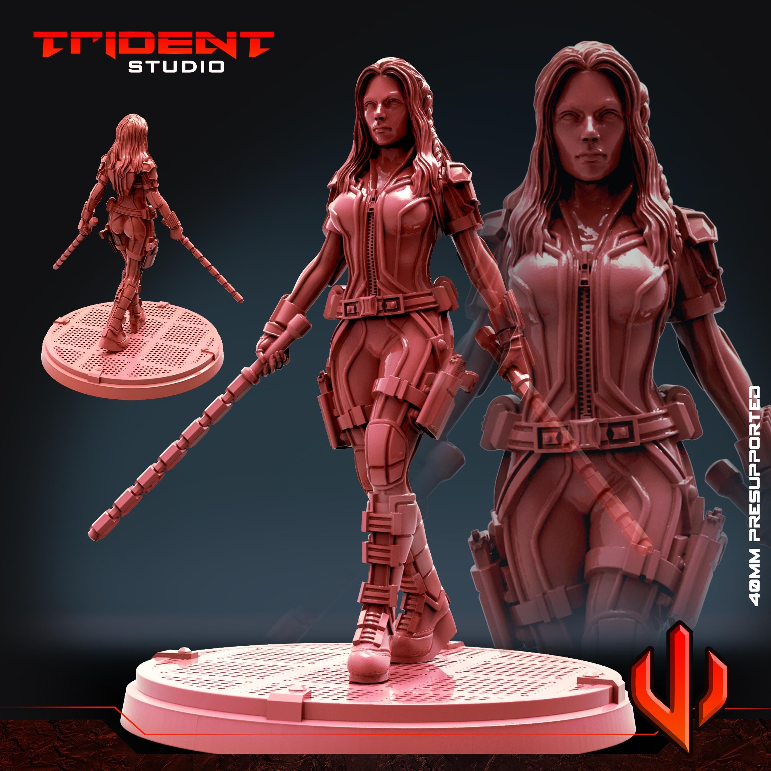 Black Widow B (Fan art sculpted by Trident Studio) (Crisis Protocol Proxy/Alternative)