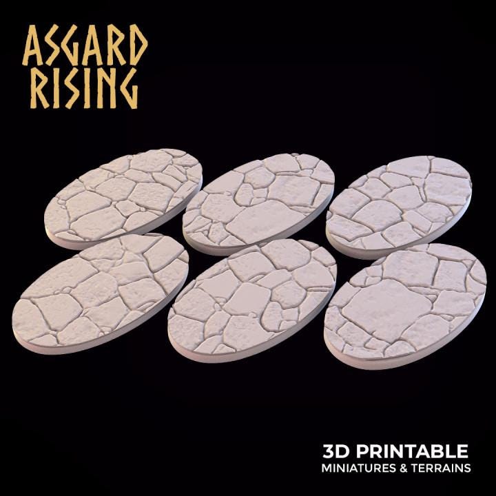 Stone Floor - Set of Oval Wargame Bases - Asgard Rising