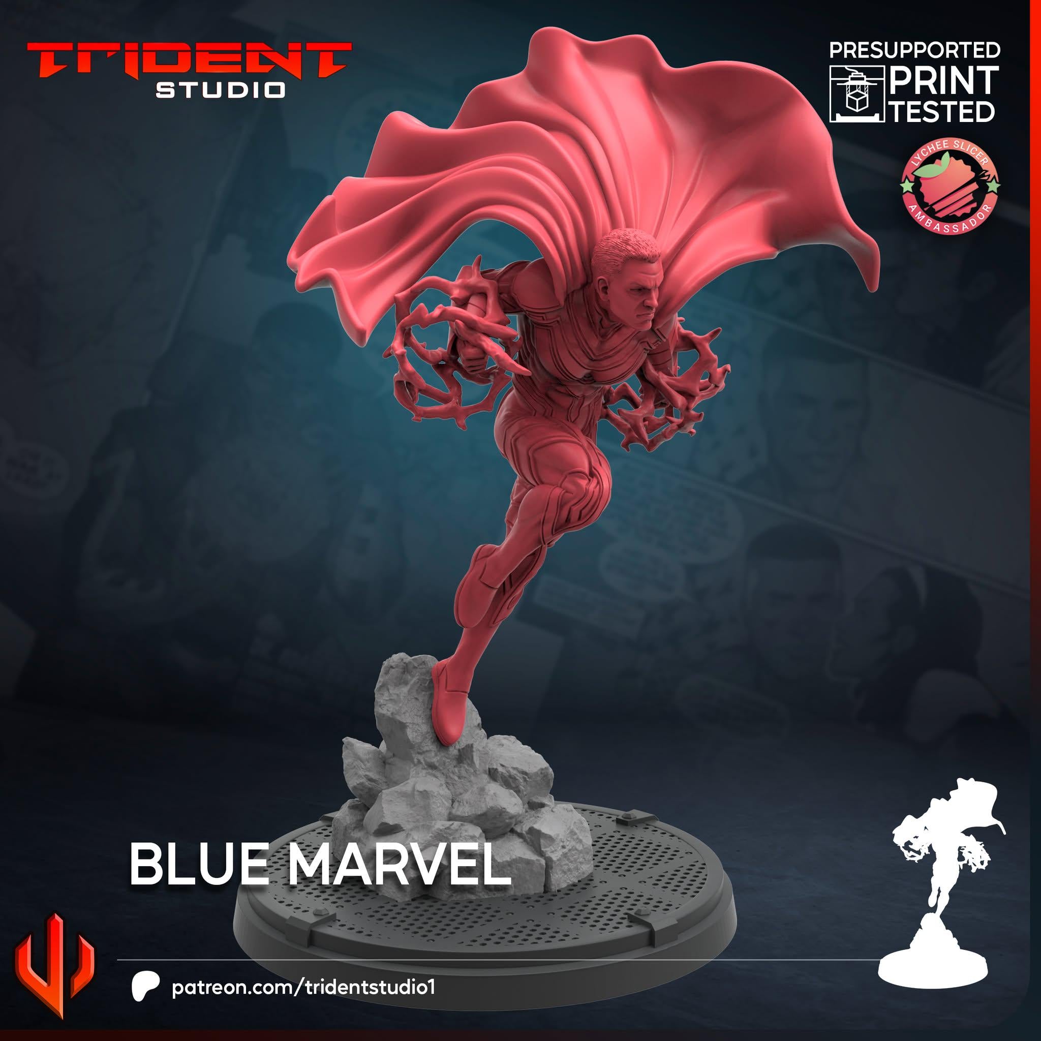 Blue Marvel (Fan art sculpted by Trident Studio) (Crisis Protocol Proxy/Alternative)
