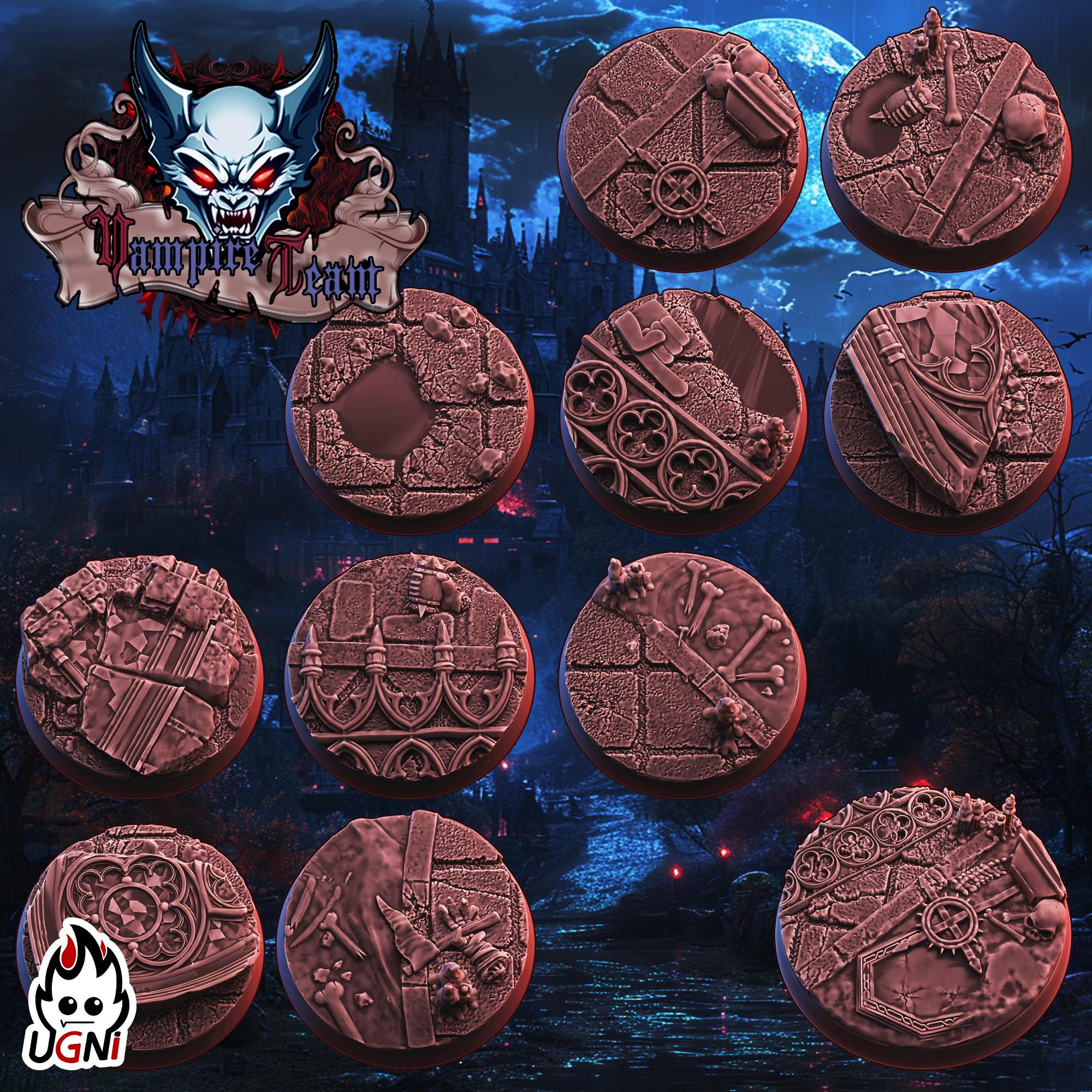 Vampire Style Bases - UGNI Vampire Team - Fantasy Football - UGNI Miniatures