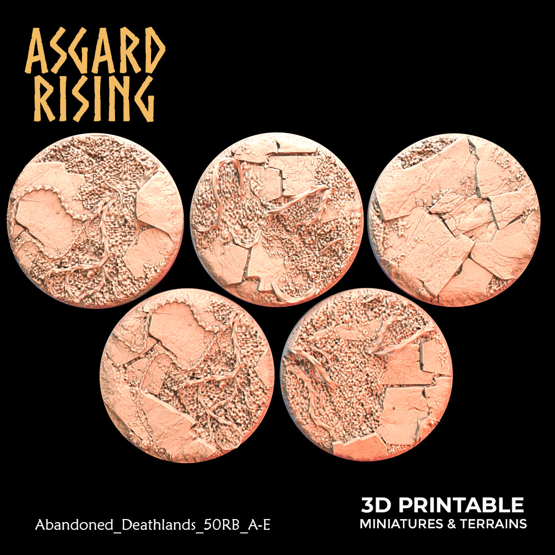 Abandoned Deathlands: Set of Round Wargame Bases