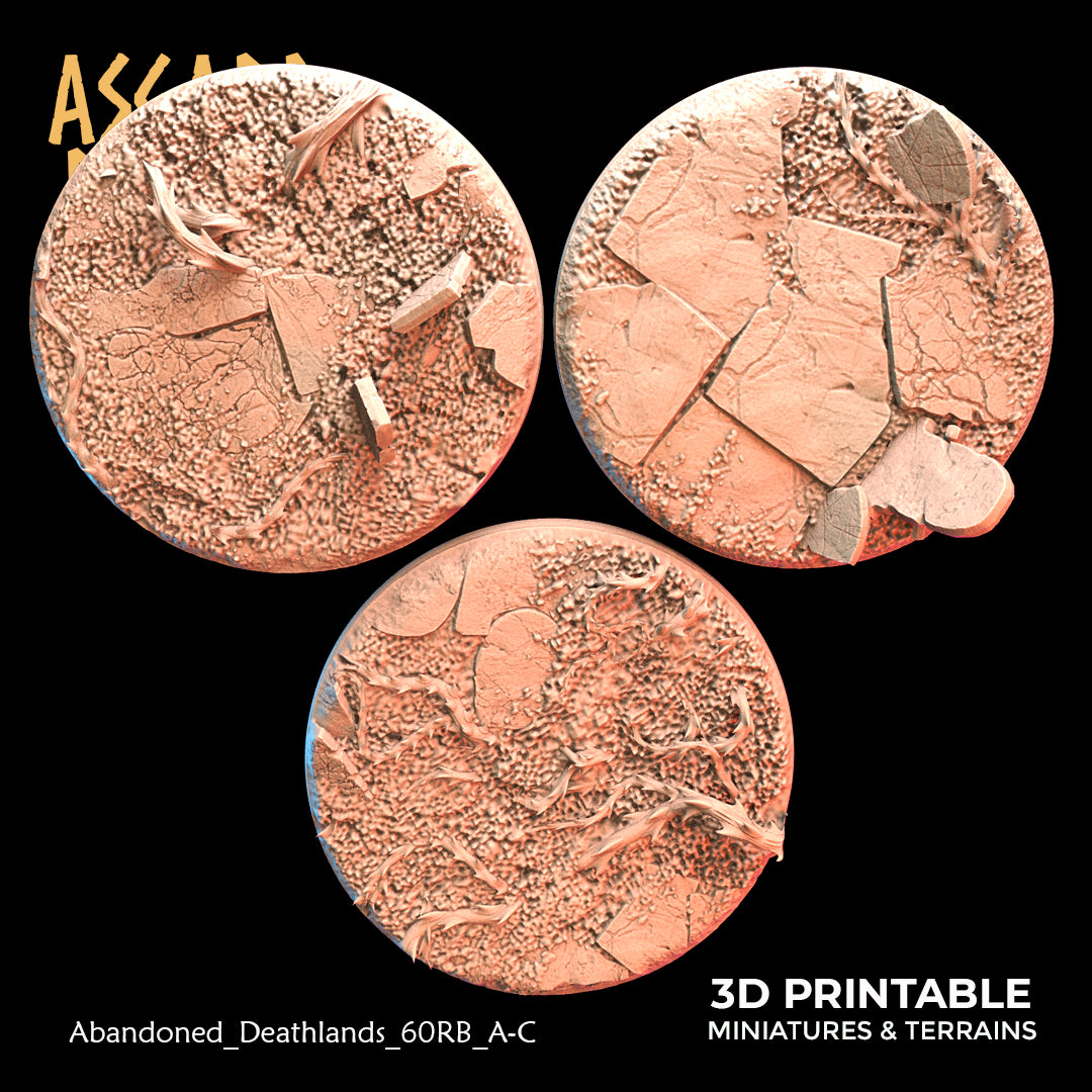Abandoned Deathlands: Set of Round Wargame Bases