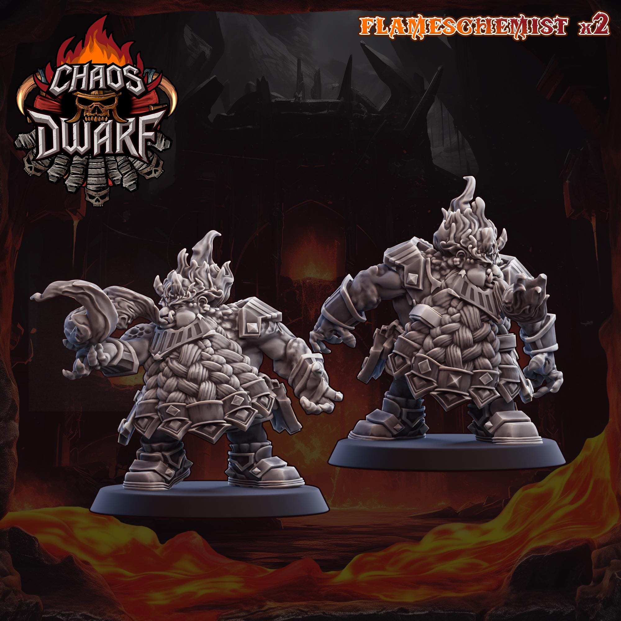 Magma Chaos Dwarf Team - Fantasy Football Team - UGNI Miniatures