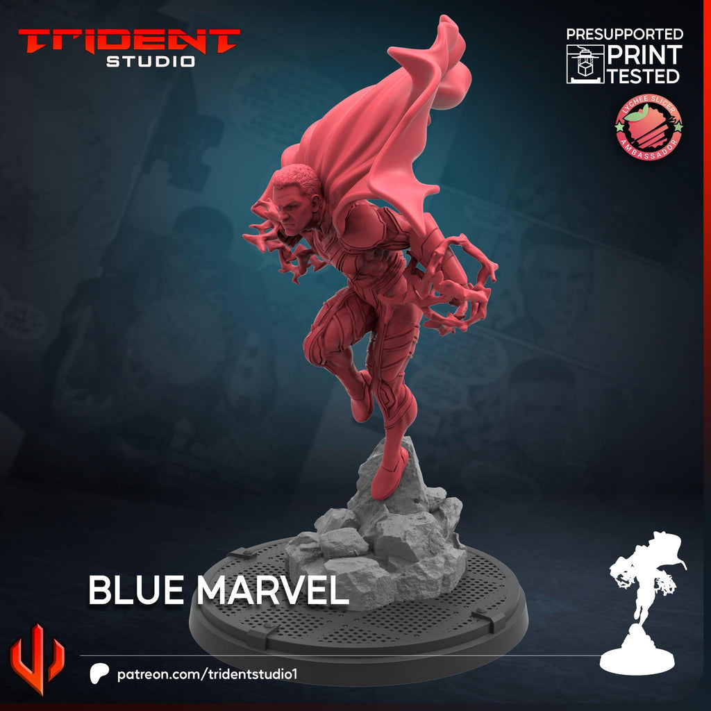 Blue Marvel (Fan art sculpted by Trident Studio) (Crisis Protocol Proxy/Alternative)