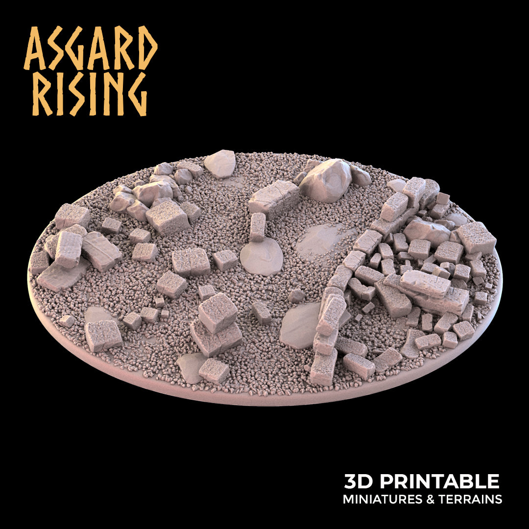 Ruins - Oval Wargame Bases Selection